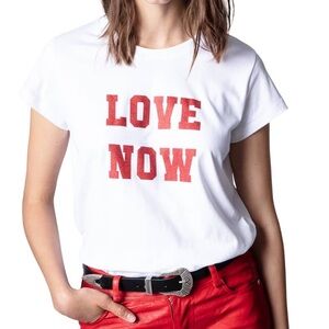 Zadig & Voltaire cotton Red/White Graphic Tee size Medium